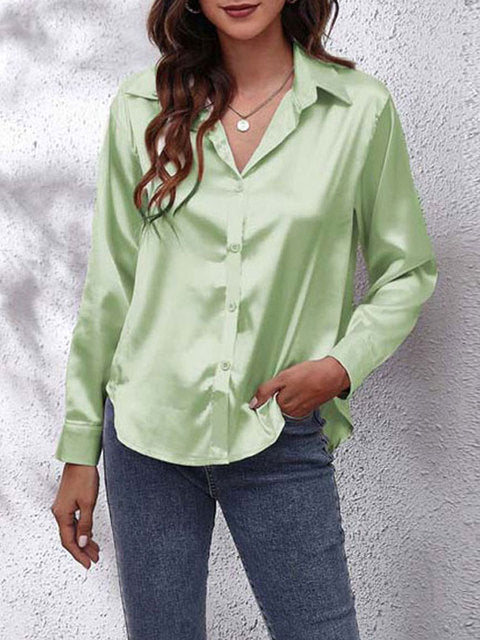 Women's Elegant Long-Sleeved Blouse-The Yellow Prime