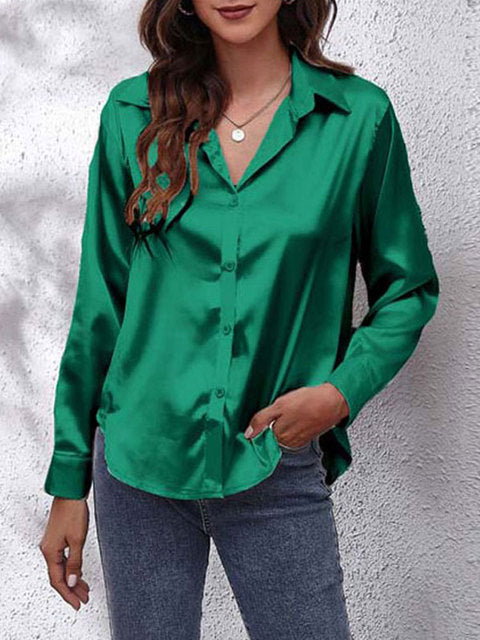 Women's Elegant Long-Sleeved Blouse-The Yellow Prime