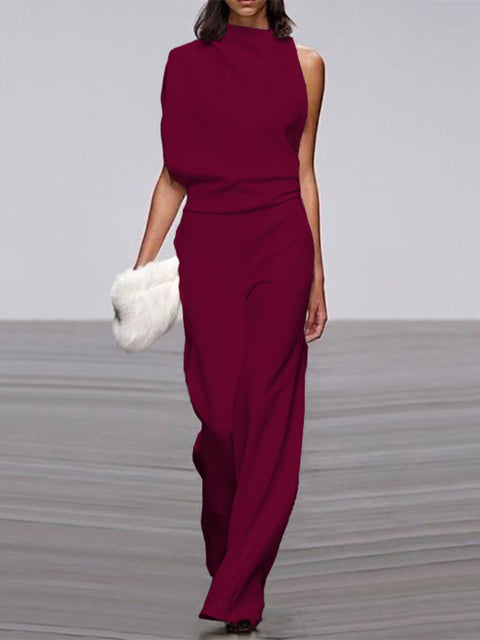 Women's Elegant Round Neck Jumpsuit for Everyday & Special Occasions-The Yellow Prime
