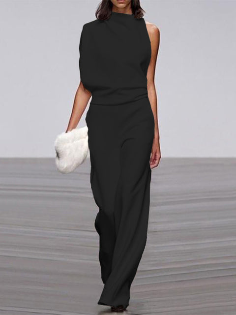 Women's Elegant Round Neck Jumpsuit for Everyday & Special Occasions-The Yellow Prime