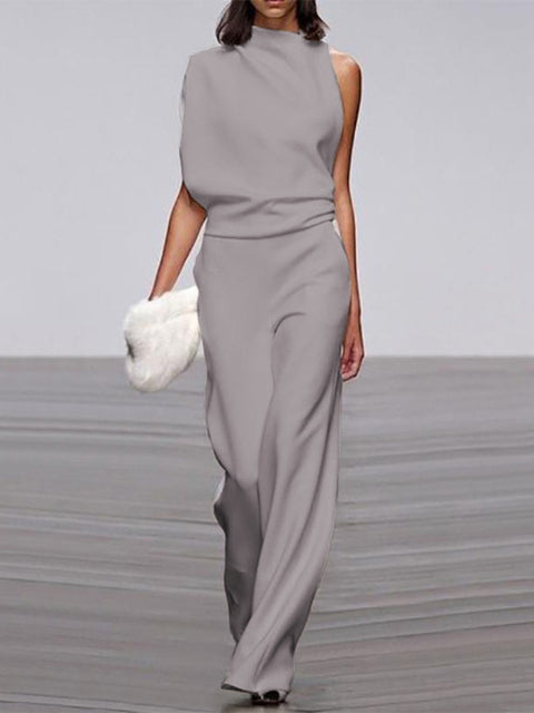 Women's Elegant Round Neck Jumpsuit for Everyday & Special Occasions-The Yellow Prime