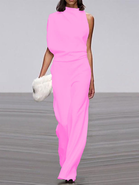 Women's Elegant Round Neck Jumpsuit for Everyday & Special Occasions-The Yellow Prime