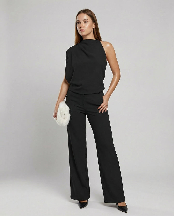 Women's Elegant Round Neck Jumpsuit for Everyday & Special Occasions-The Yellow Prime