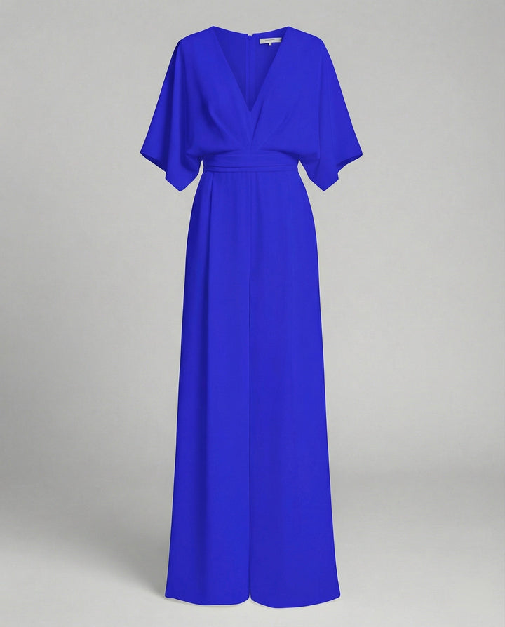Women's Elegant V-Neck Jumpsuit for Stylish Occasions-The Yellow Prime