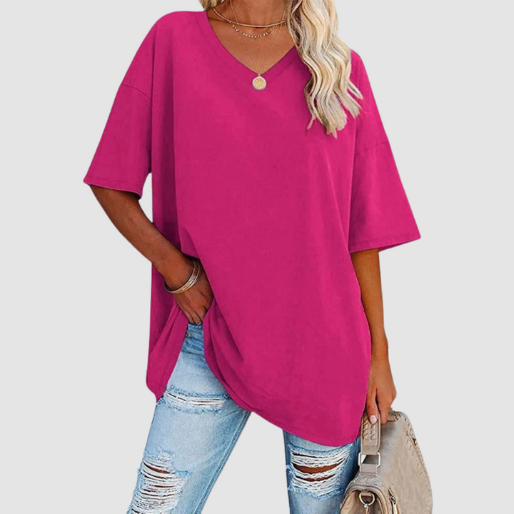 Women's Elegant V-neck T-Shirt-The Yellow Prime