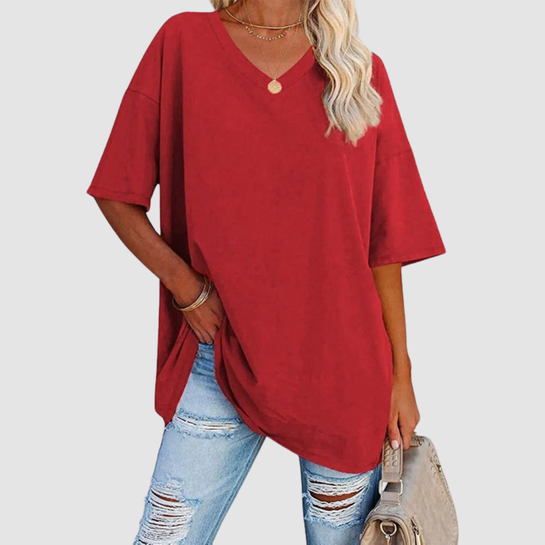 Women's Elegant V-neck T-Shirt-The Yellow Prime