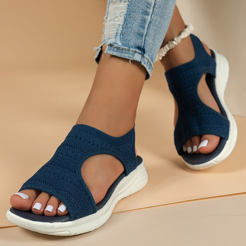 Women's Ergonomic Casual Sandals with Elastic Upper and Padded Footbed-The Yellow Prime