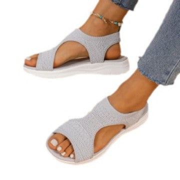 Women's Ergonomic Casual Sandals with Elastic Upper and Padded Footbed-The Yellow Prime