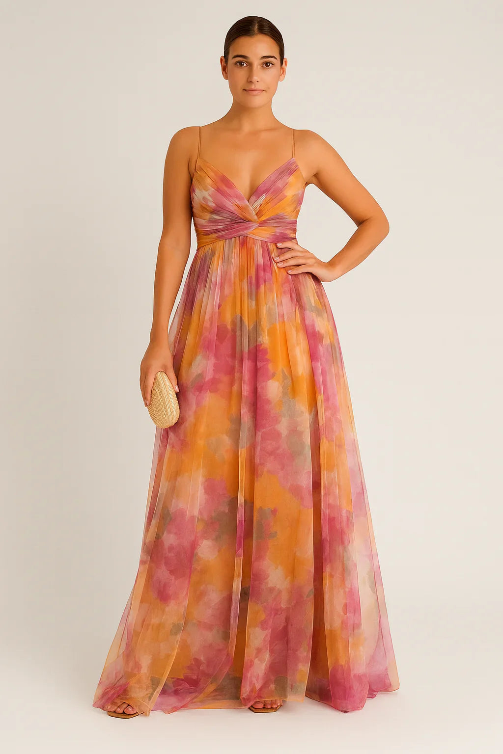 Women's Floral Maxi Dress – Flowing Silhouette with Vibrant Print-The Yellow Prime