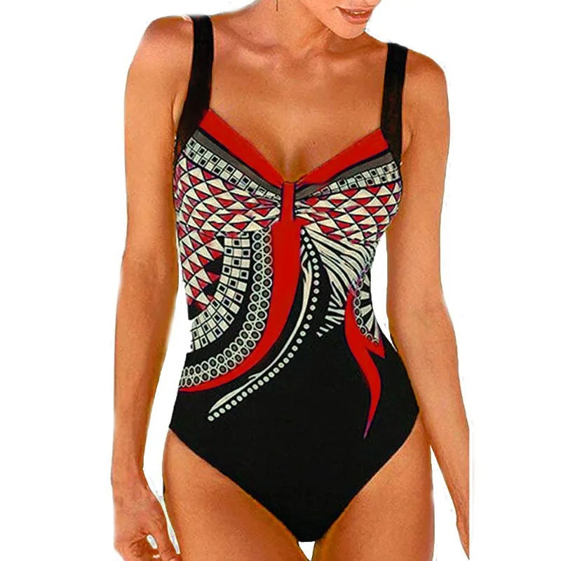 Women's Floral Printed Swimsuit-The Yellow Prime