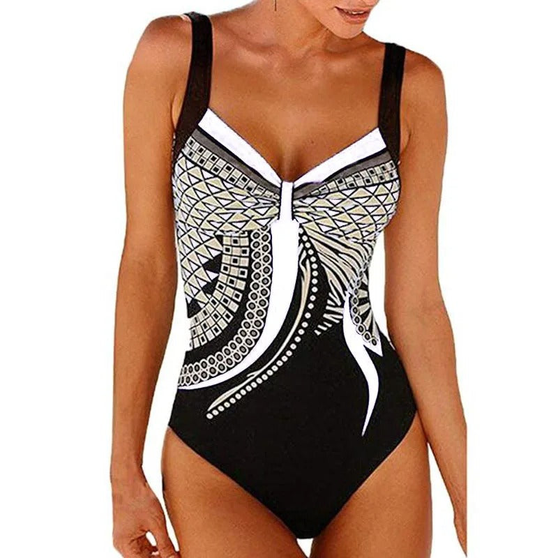 Women's Floral Printed Swimsuit-The Yellow Prime