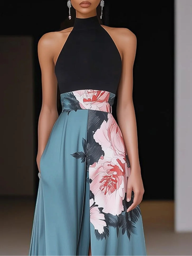 Women's Floral Sleeveless Maxi Dress – Elegant Summer Style-The Yellow Prime