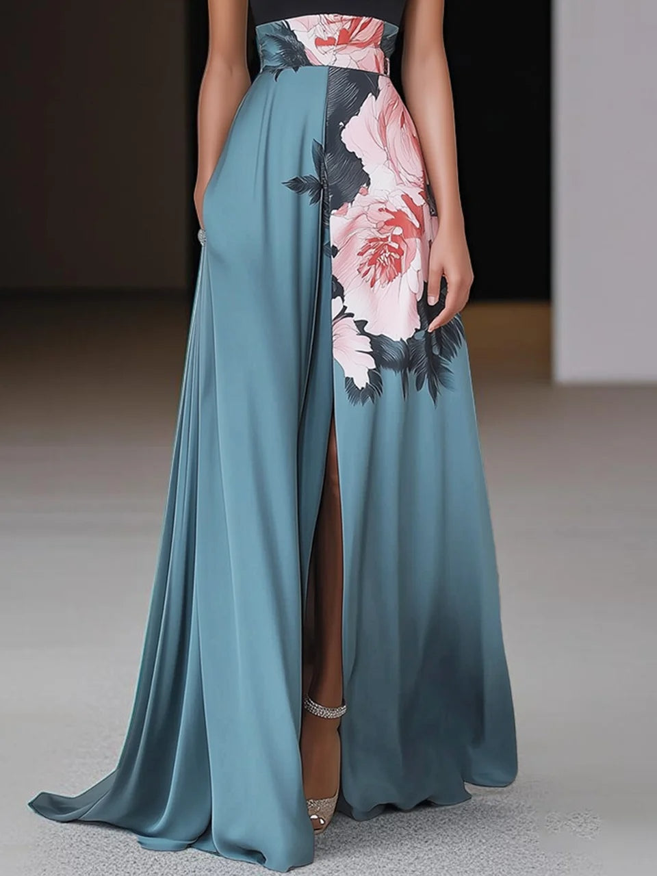 Women's Floral Sleeveless Maxi Dress – Elegant Summer Style-The Yellow Prime