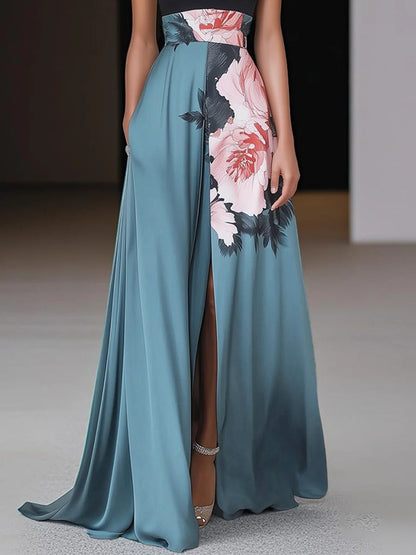 Women's Floral Sleeveless Maxi Dress – Elegant Summer Style-The Yellow Prime