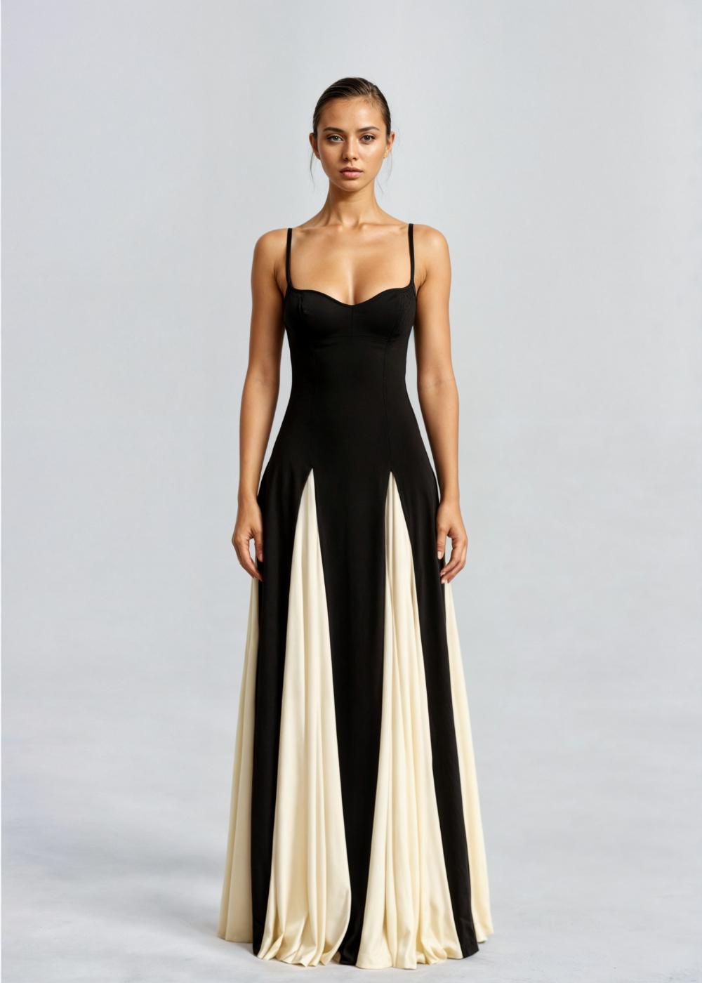 Women's Flowy Maxi Dress with Longline Design-The Yellow Prime