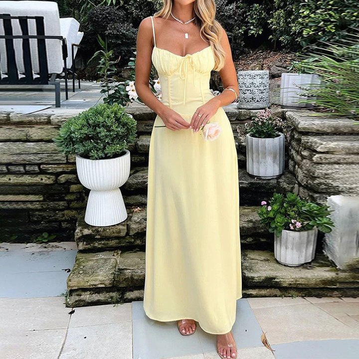 Women's Flowy Maxi Dress with Spaghetti Straps – The Yellow Prime