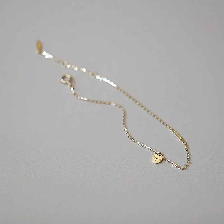 Women's Gold Heart Bracelet 14K Plated Silver Valentine's Gift-The Yellow Prime