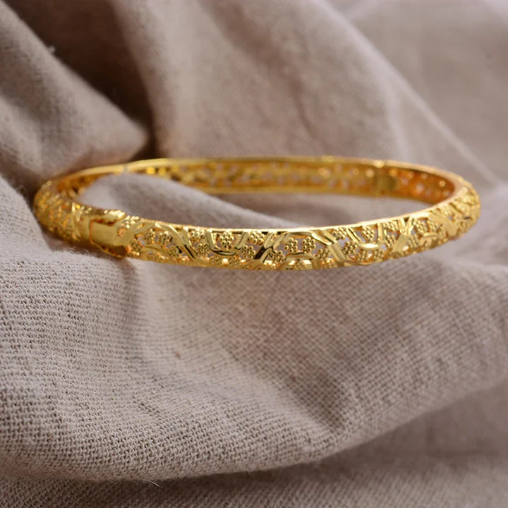 Women's Gold Plated Bangles Arabic Wedding Bracelet-The Yellow Prime