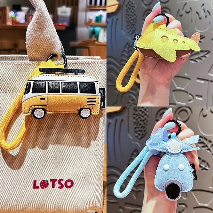 Women's Handmade Leather Keychain Transportation Charm Gift 2025-The Yellow Prime