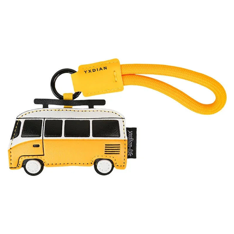 Women's Handmade Leather Keychain Transportation Charm Gift 2025-The Yellow Prime