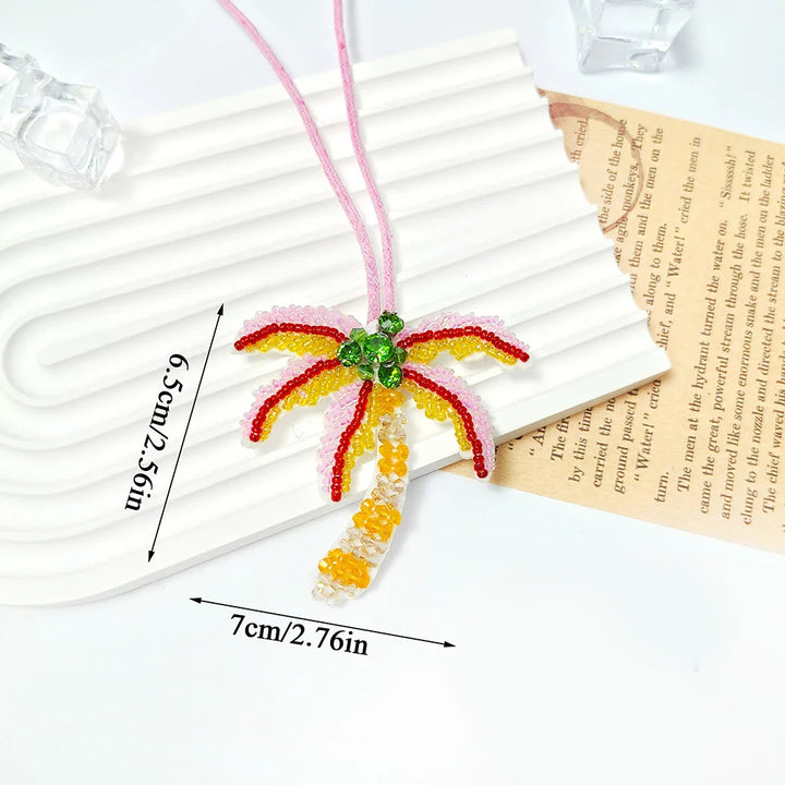 Women's Handmade Sequin Patch Coconut Tree Keyring Bag Pendant-The Yellow Prime