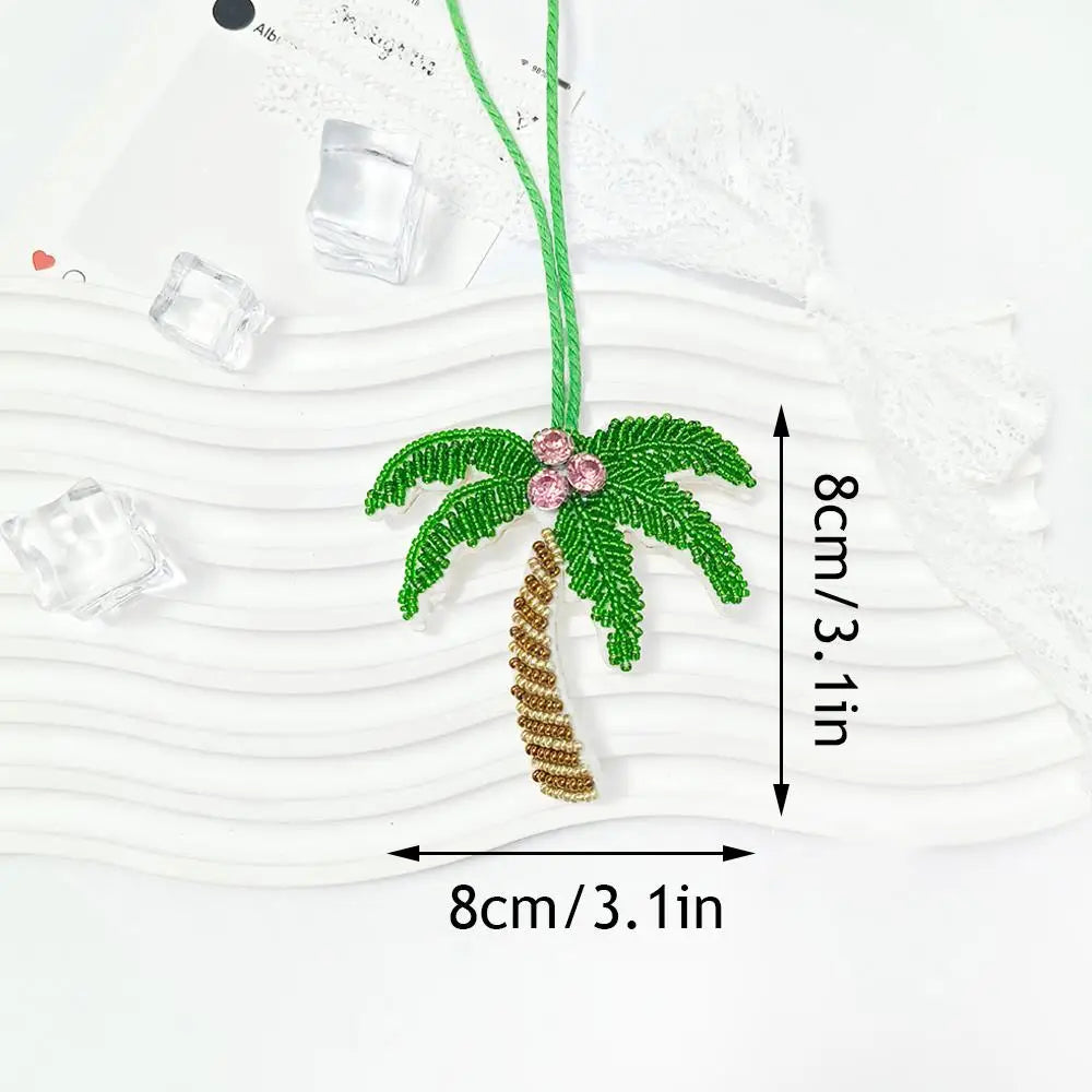 Women's Handmade Sequin Patch Coconut Tree Keyring Bag Pendant-The Yellow Prime
