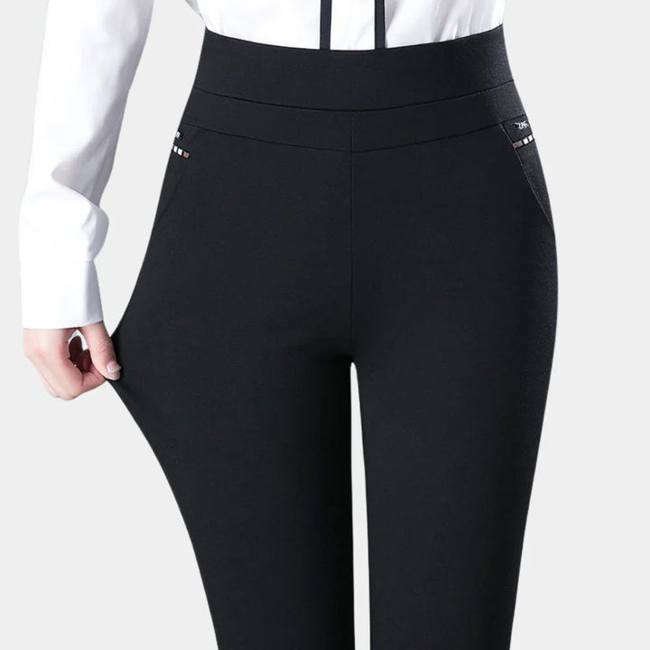 Women's High Waist Stretch Pants in Modern Style-The Yellow Prime