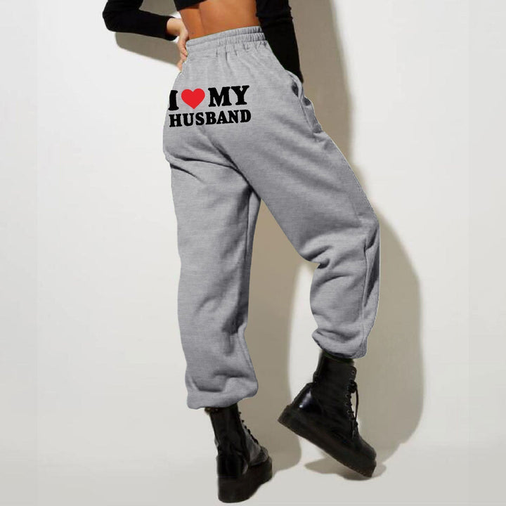 Women's I Love My Boyfriend Jogging Pants-The Yellow Prime