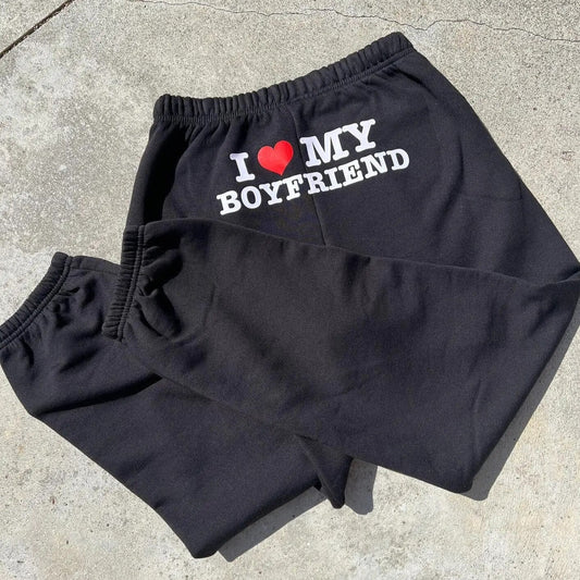 Women's I Love My Boyfriend Jogging Pants-The Yellow Prime