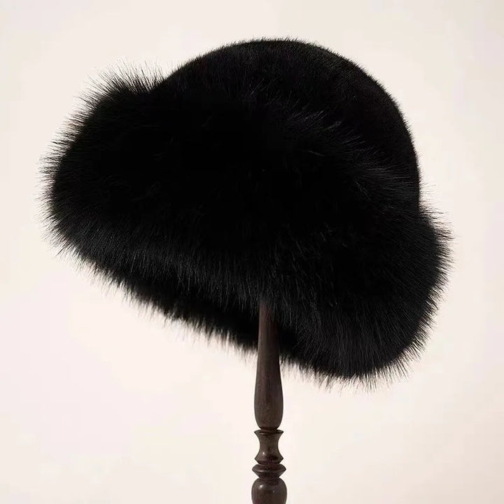 Women's Insulating Faux Fur Winter Hat - Plush Rolled Brim-The Yellow Prime