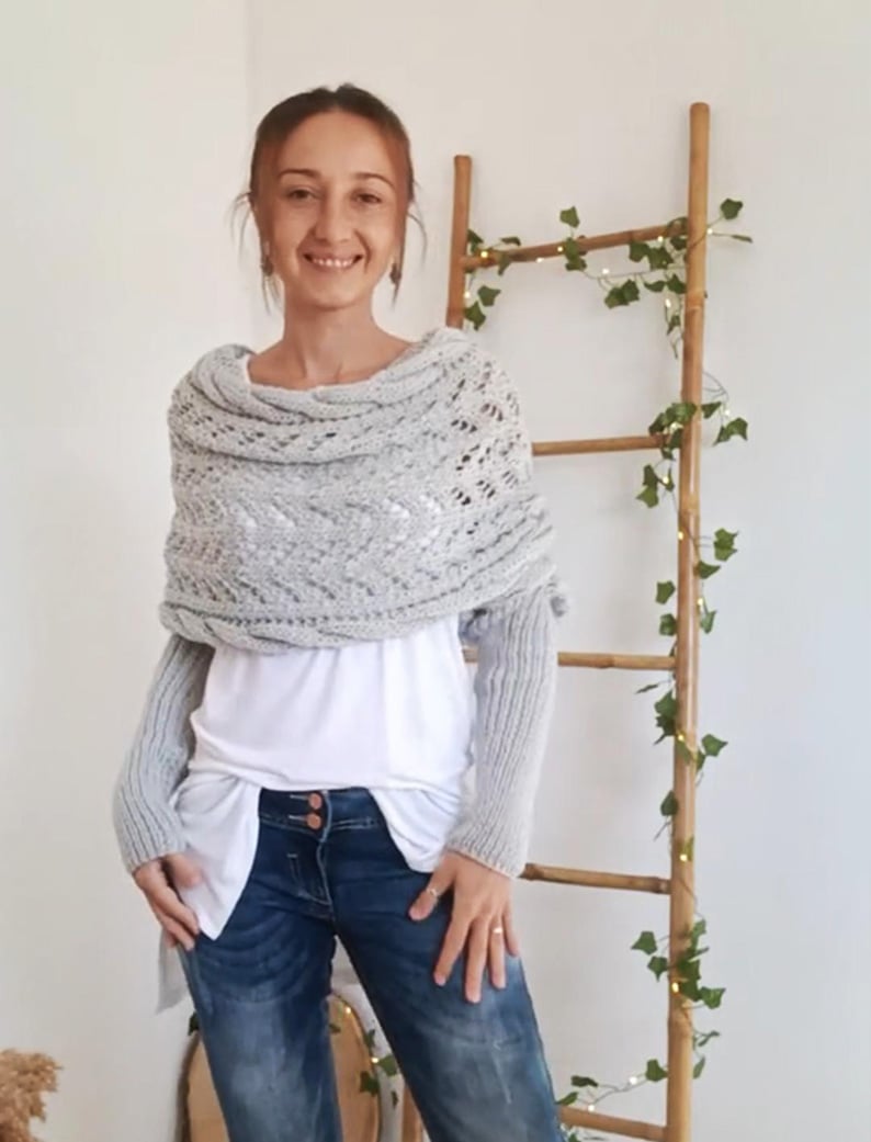 Women's Knit Openwork Rectangular Scarf for Winter-The Yellow Prime