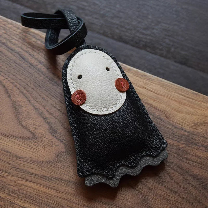 Women's Leather Bag Charm Keychain - Black Cozy Cute Gift-The Yellow Prime