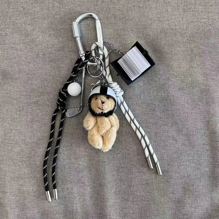 Women's Leather Dachshund Keychain Braid Rope Bag Charm-The Yellow Prime