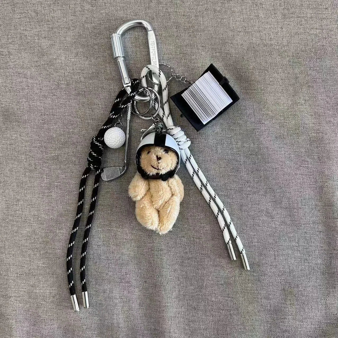 Women's Leather Dachshund Keychain Braid Rope Bag Charm-The Yellow Prime