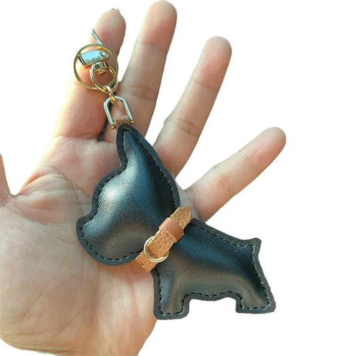 Women's Leather Dog Keychain Car Charm Hanging Accessory-The Yellow Prime