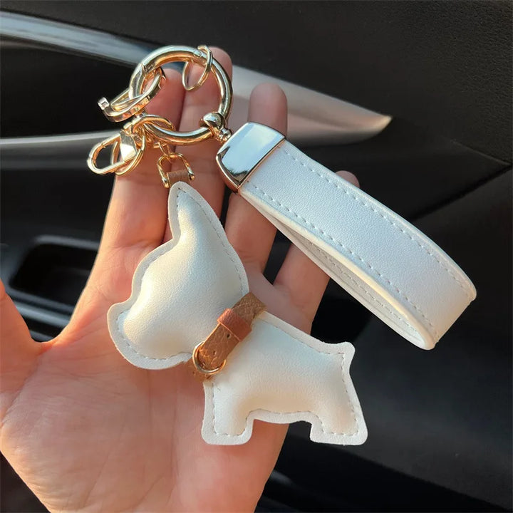 Women's Leather Dog Keychain Car Charm Hanging Accessory-The Yellow Prime