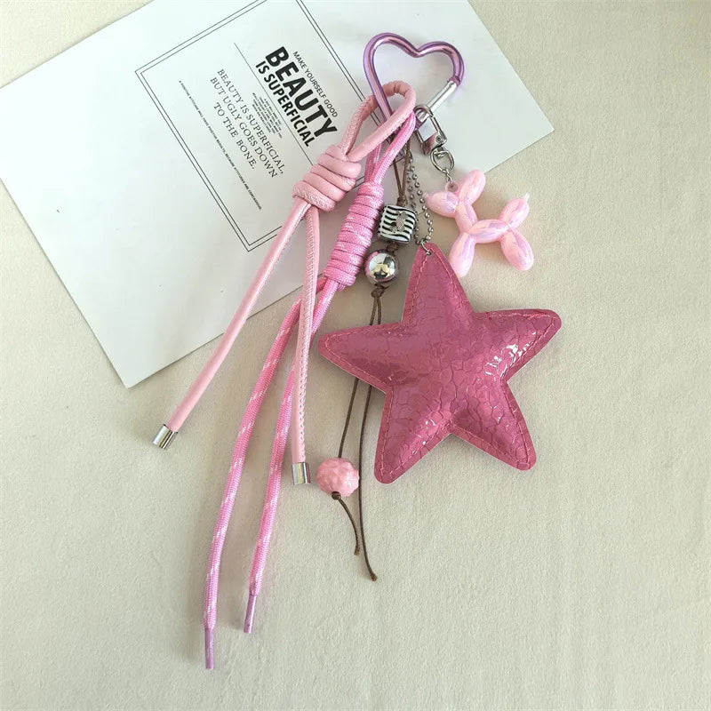 Women's Leather Star Dachshund Bag Charm Keychain for Anti-Lost-The Yellow Prime