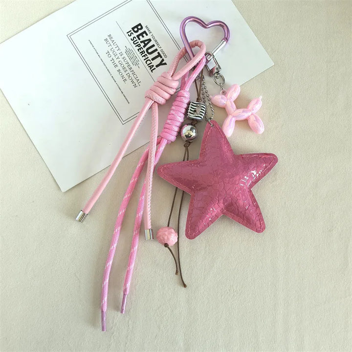 Women's Leather Star Dachshund Bag Charm Keychain for Anti-Lost-The Yellow Prime