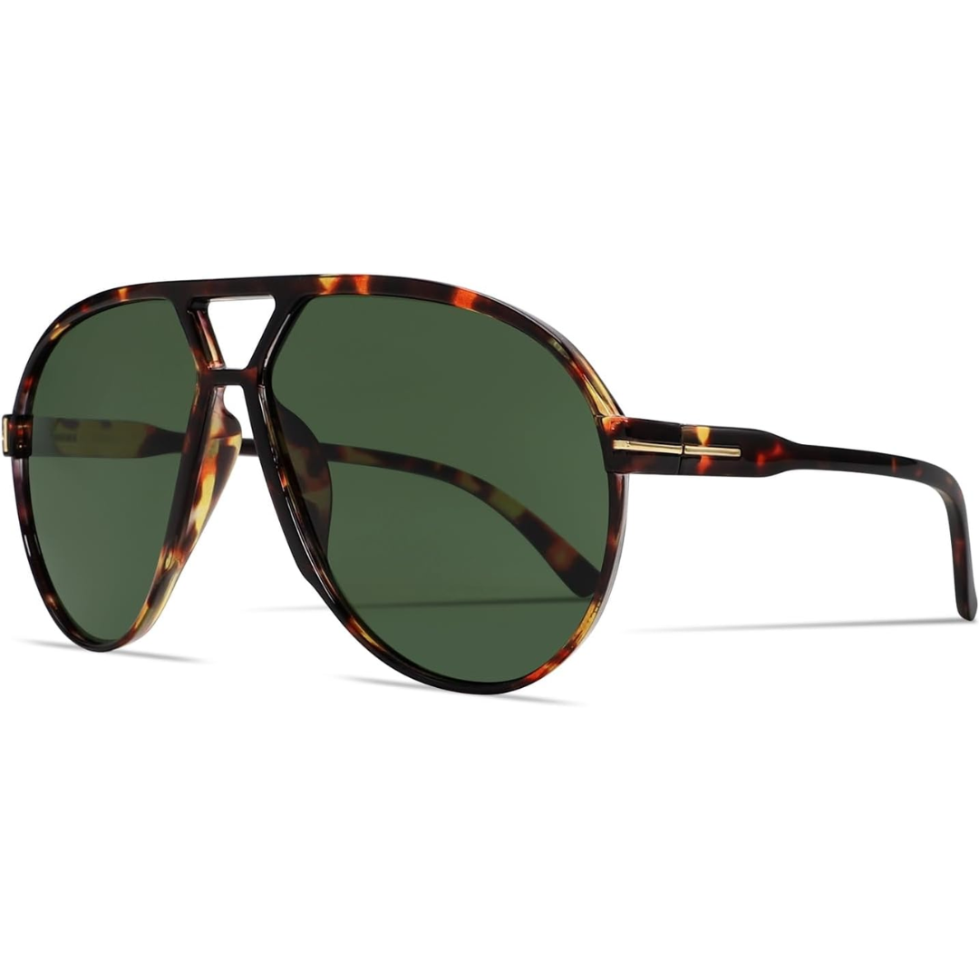 Women's Lightweight Aviator Sunglasses with Oversized Square Lenses-The Yellow Prime