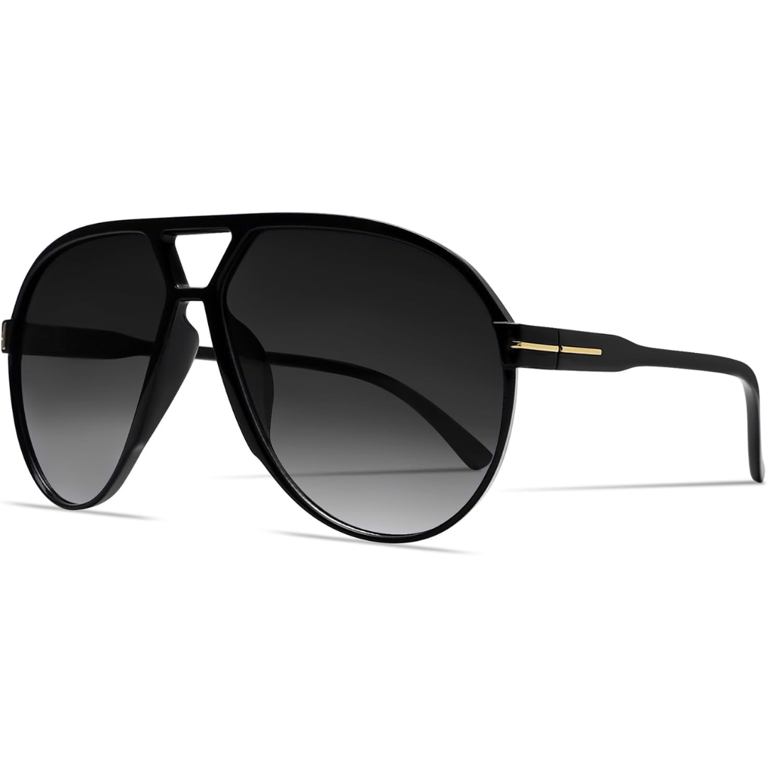Women's Lightweight Aviator Sunglasses with Oversized Square Lenses-The Yellow Prime
