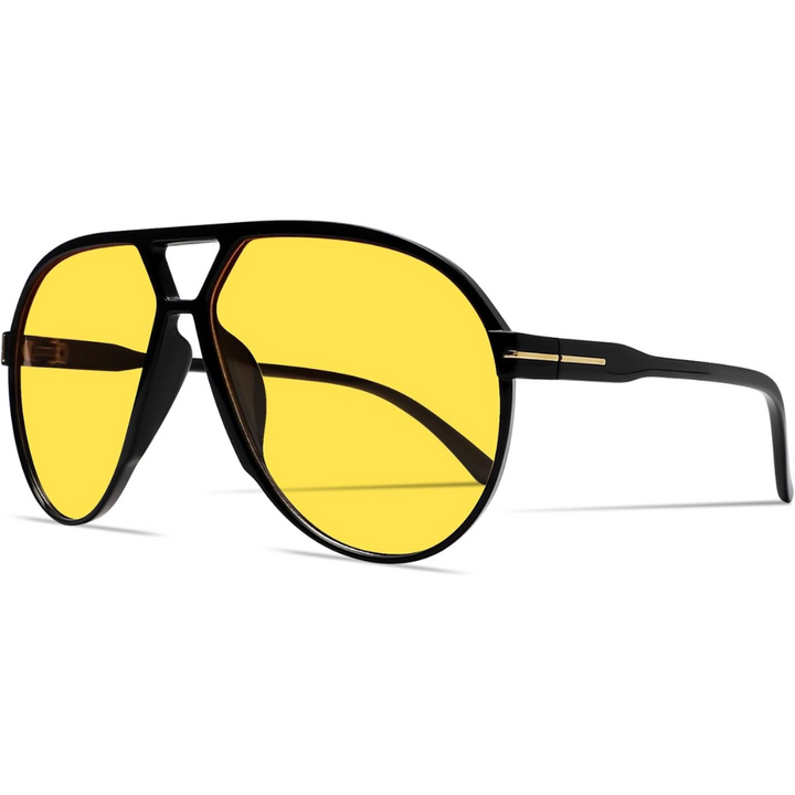 Women's Lightweight Aviator Sunglasses with Oversized Square Lenses-The Yellow Prime