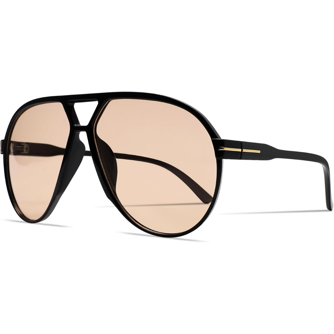 Women's Lightweight Aviator Sunglasses with Oversized Square Lenses-The Yellow Prime