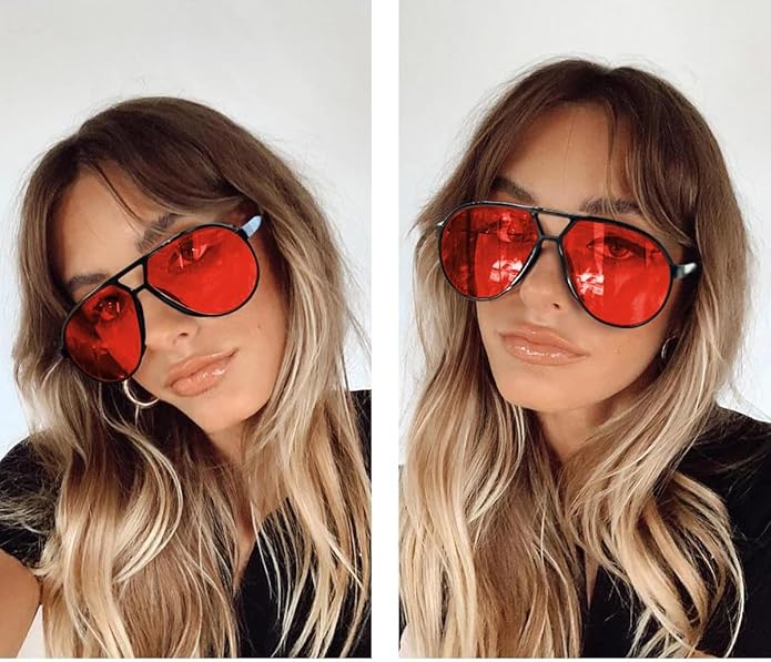 Women's Lightweight Aviator Sunglasses with Oversized Square Lenses-The Yellow Prime
