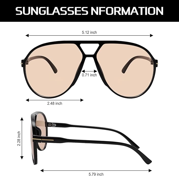 Women's Lightweight Aviator Sunglasses with Oversized Square Lenses-The Yellow Prime