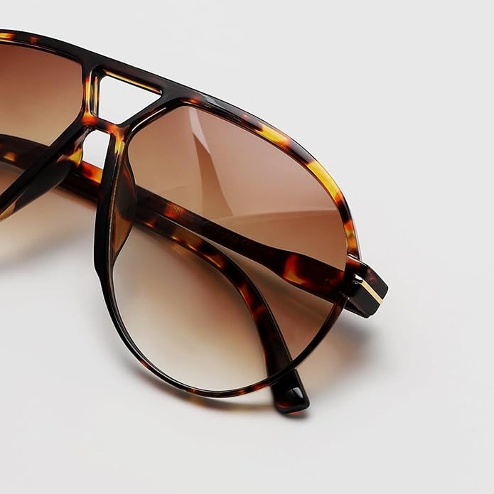Women's Lightweight Aviator Sunglasses with Oversized Square Lenses-The Yellow Prime