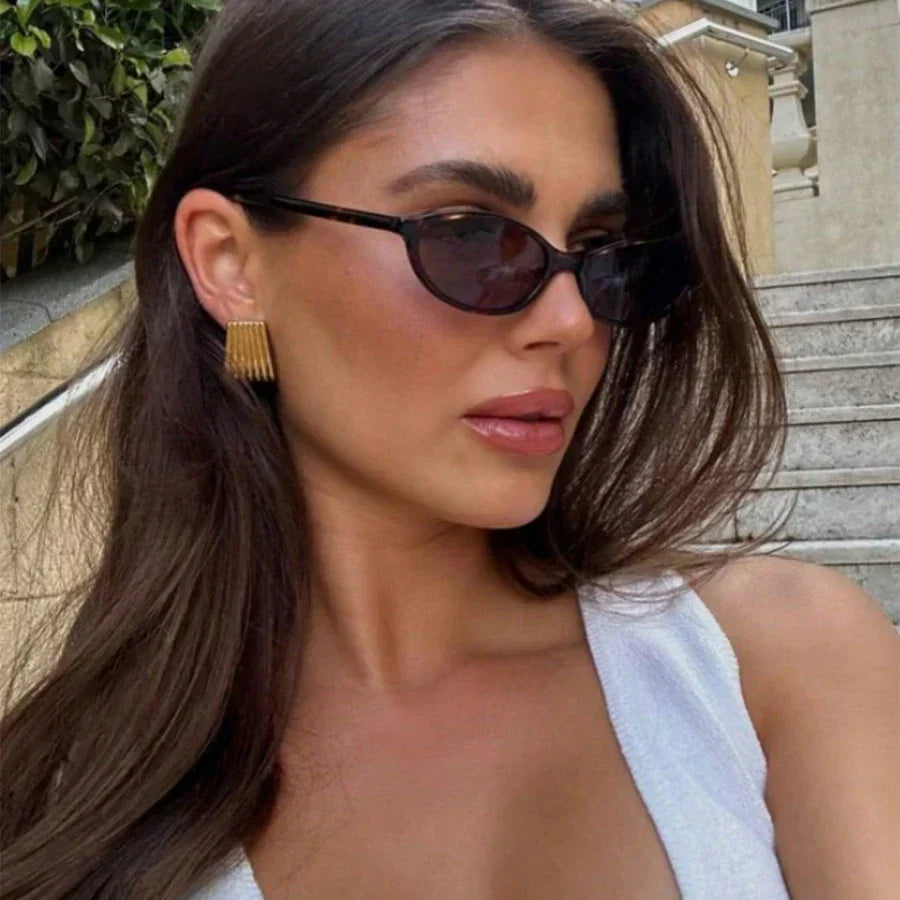Women's Lightweight Cat-Eye Sunglasses – Retro Oval Design, Durable Plastic-The Yellow Prime