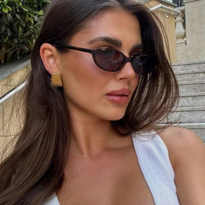 Women's Lightweight Cat-Eye Sunglasses – Retro Oval Design, Durable Plastic-The Yellow Prime