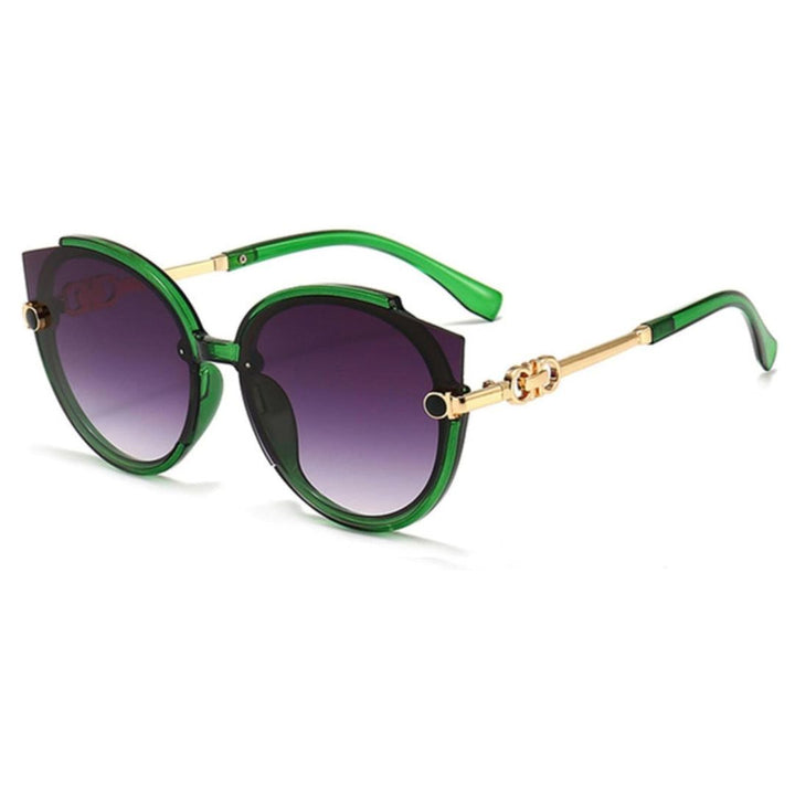 Women's Lightweight Cat-Eye Sunglasses – Rimless Metal, UV400 Protection-The Yellow Prime