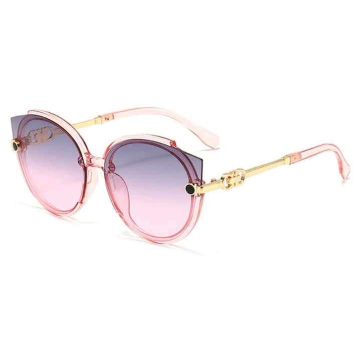 Women's Lightweight Cat-Eye Sunglasses – Rimless Metal, UV400 Protection-The Yellow Prime