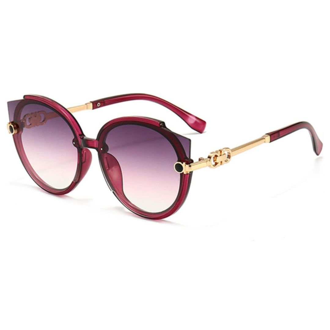 Women's Lightweight Cat-Eye Sunglasses – Rimless Metal, UV400 Protection-The Yellow Prime